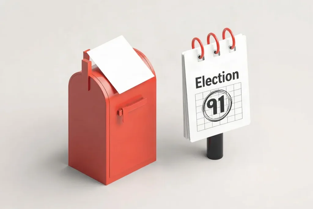 Hero illustration for the article “Distinguishing Absentee Voting from Mail Voting: What Voters”