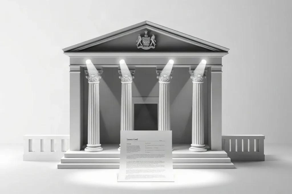 Hero illustration for the article “How the Rule of Four Shapes Supreme Court Case Selection”