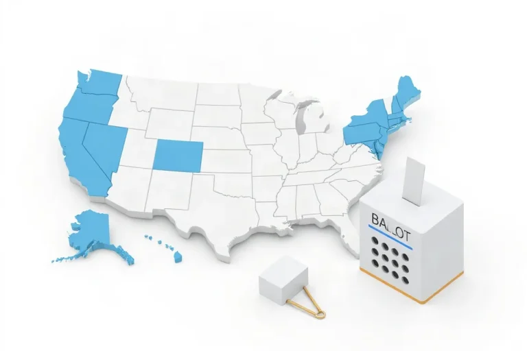 Hero illustration for the article “Electoral College Votes vs. State Allocation Rules”