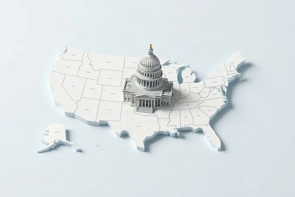 Hero illustration for the article “United States Political Parties: Federalism and Strategy”