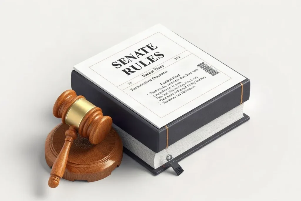 Hero illustration for the article “How the Senate Parliamentarian Shapes U.S. Legislation”