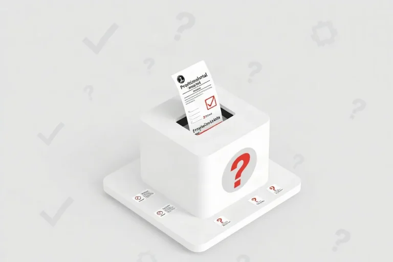 Hero illustration for the article “The Nuances of Provisional Ballots in U.S. Elections”