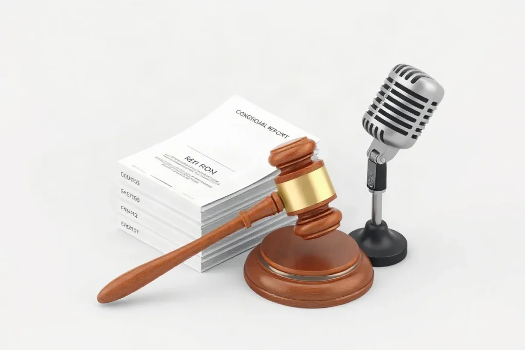 Hero illustration for the article “How Congressional Oversight Hearings Drive Accountability”