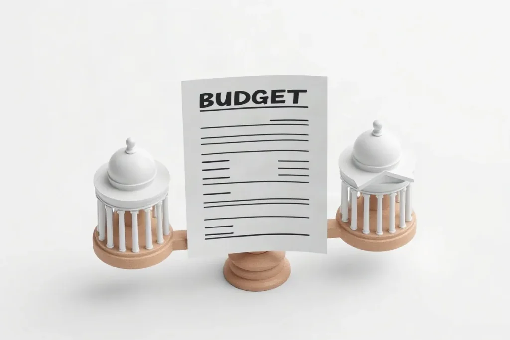 Hero illustration for the article “Bicameralism and Budget Power: How Two Chambers Shape Funds”