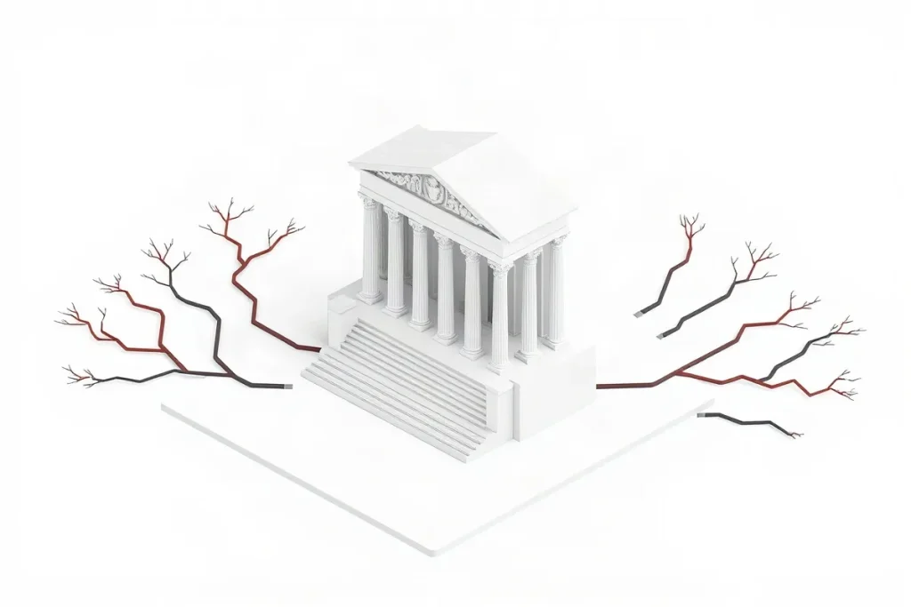Hero illustration for the article “How Circuit Splits Drive Supreme Court Review and Outcomes”