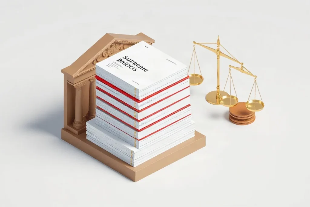Hero illustration for the article “How Amicus Briefs Influence Supreme Court Rulings and Law”