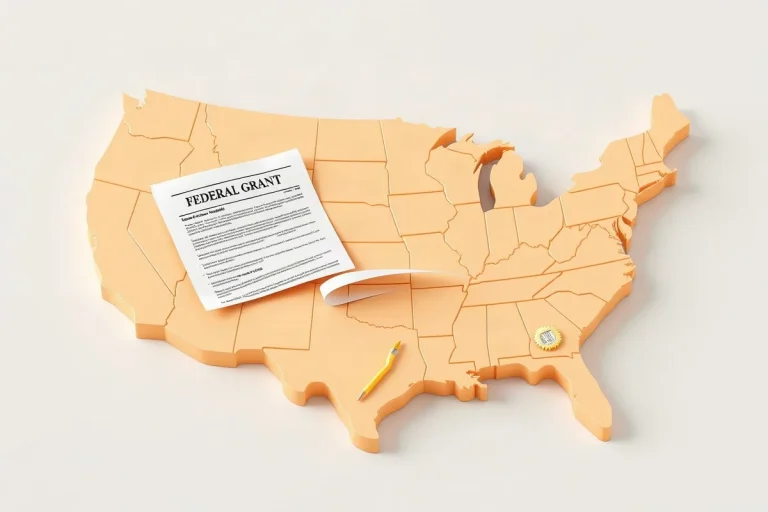 Hero illustration for the article “How Federal Grants Shape State and Local Spending”