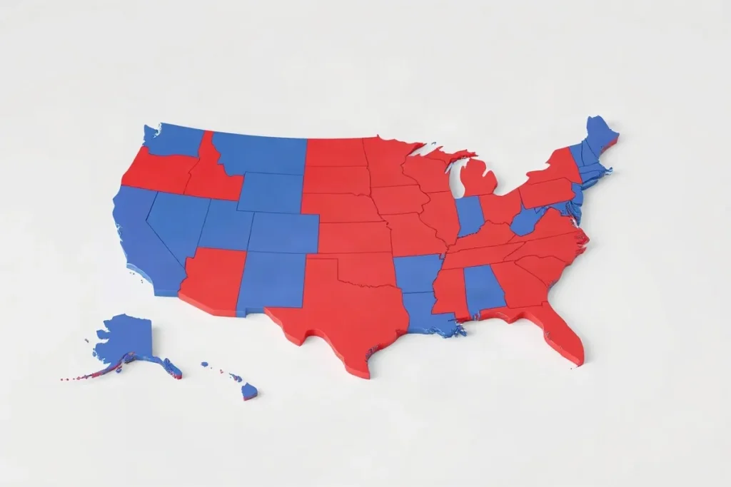 Hero illustration for the article “How to Read the U.S. Political Map”