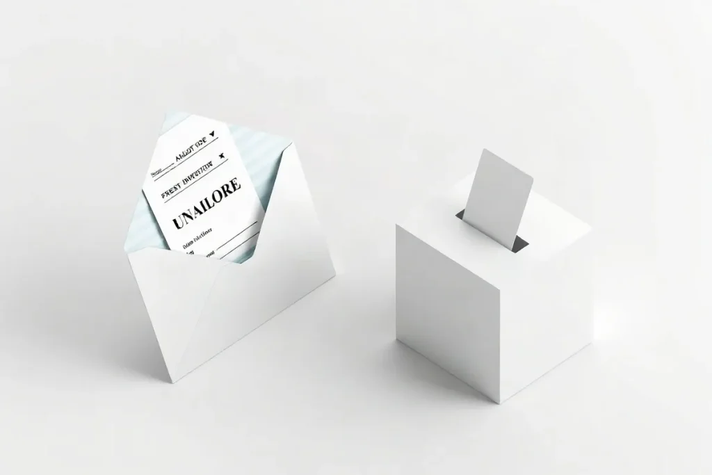 Hero illustration for the article “Absentee Voting and Mail Voting Are Not the Same Thing”